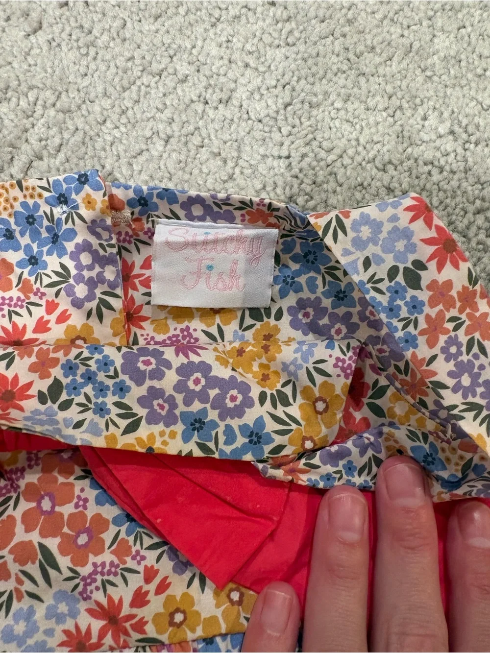 Floral Print Baby One-Piece with Pink Bow 24 mo